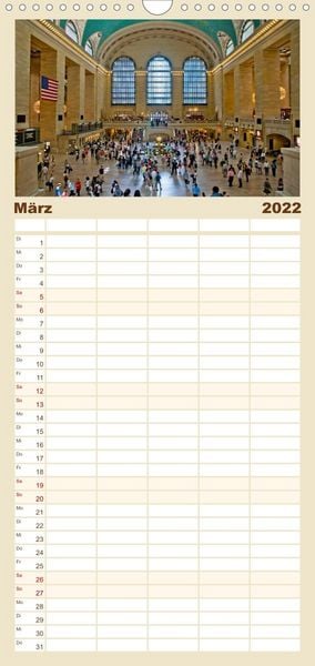 Produktbild: Familienplaner Ansichten einer Stadt: New York (Wandkalender 2022 , 21 cm x 45 cm, hoch)