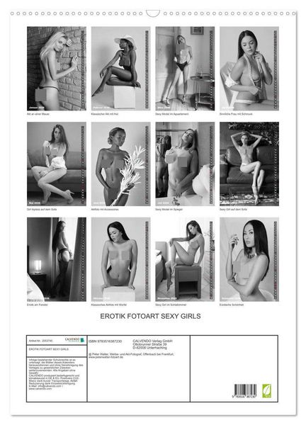 Produktbild: EROTIK FOTOART SEXY GIRLS (Wandkalender 2026 DIN A2 hoch), CALVENDO Monatskalender