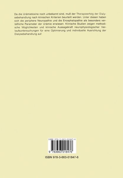 Produktbild: Neurologische Reaktionen als Parameter der ur&auml;mischen Intoxikation sowie der Dialysequalit&auml;t