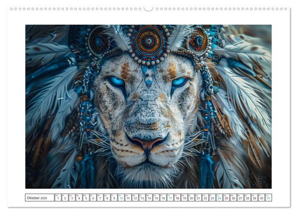 Produktbild: Tierische Schamanen (Wandkalender 2026 DIN A2 quer), CALVENDO Monatskalender