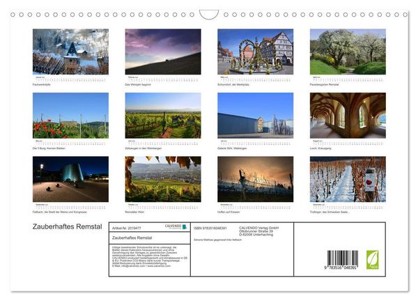 Produktbild: Zauberhaftes Remstal (Wandkalender 2026 DIN A3 quer), CALVENDO Monatskalender