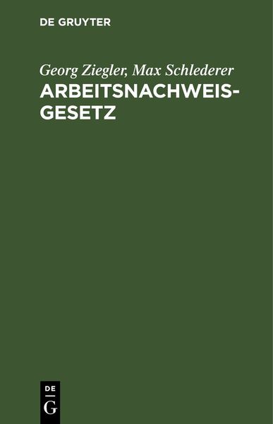 Produktbild: Arbeitsnachweisgesetz