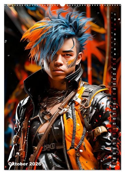 Produktbild: CYBERPUNK Urcoole Typen (Wandkalender 2026 DIN A2 hoch), CALVENDO Monatskalender