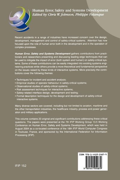 Produktbild: Human Error, Safety and Systems Development