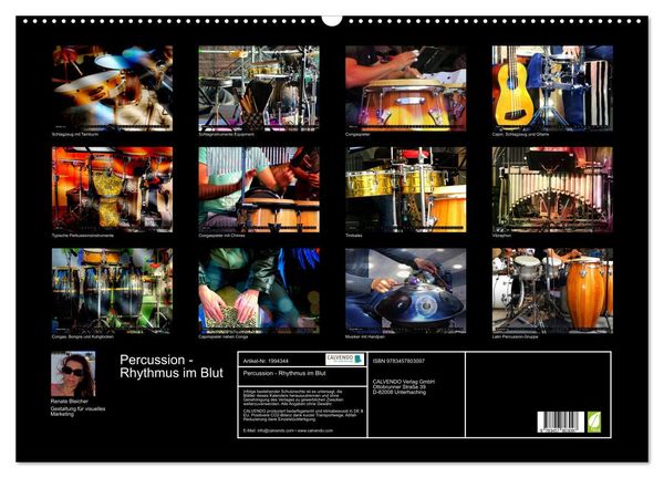 Produktbild: Percussion - Rhythmus im Blut (Wandkalender 2026 DIN A2 quer), CALVENDO Monatskalender