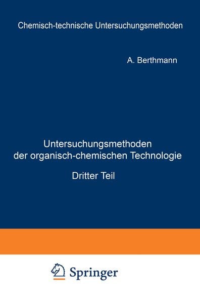 Produktbild: Untersuchungsmethoden der organisch-chemischen Technologie