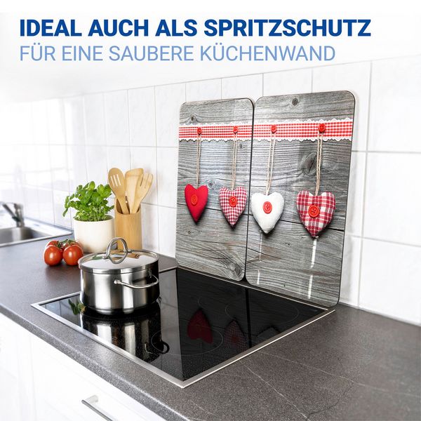 Produktbild: Herdabdeckplatte Universal Mod. Herzen, 2er Set, f&uuml;r alle Herdarten geeignet