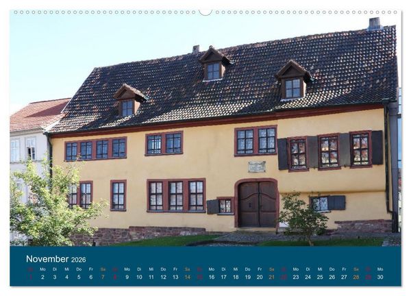 Produktbild: Th&uuml;ringen, unterwegs in Weimar, Erfurt und Eisenach (Wandkalender 2026 DIN A2 quer), CALVENDO Monatskalender