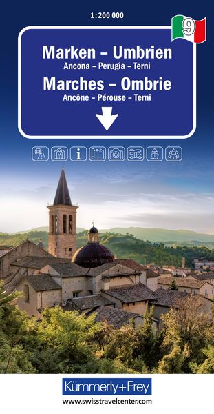 Kümmerly+Frey Regional-Strassenkarte 9 Marken, Umbrien 1:200.000, Sonstige von , Kümmerly+Frey, 9783259300237