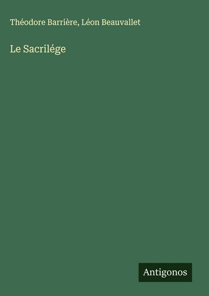 Produktbild: Le Sacril&eacute;ge