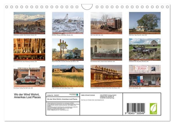 Produktbild: Wo der Wind Wohnt, Amerikas Lost Places (Wandkalender 2026 DIN A4 quer), CALVENDO Monatskalender