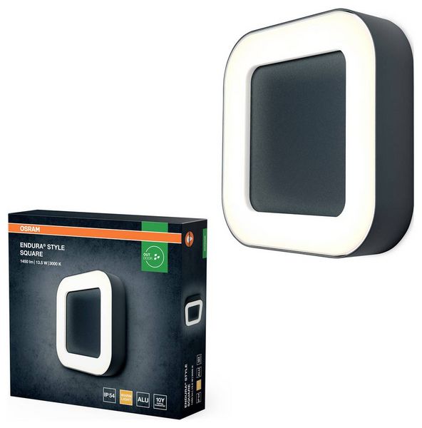 Produktbild: OSRAM HOMELIGHTING ENDURA Style Square 13.5W Dark Gray 4099854461958 LED-Au&szlig;enwandleuchte
