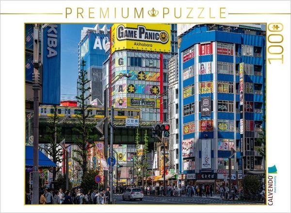 CALVENDO Puzzle Akihabara Electric Town mit U-Bahn | 1000 Teile Lege-Größe 64x48cm Foto-Puzzle für glückliche Stunden