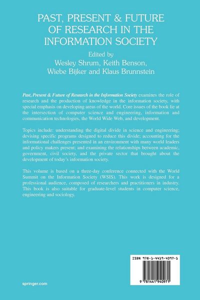 Produktbild: Past, Present and Future of Research in the Information Society