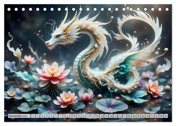 Produktbild: Lotus blossom dragons (Desk Calendar 2027 DIN A5 landscape), CALVENDO 12 Month DeskCalendar