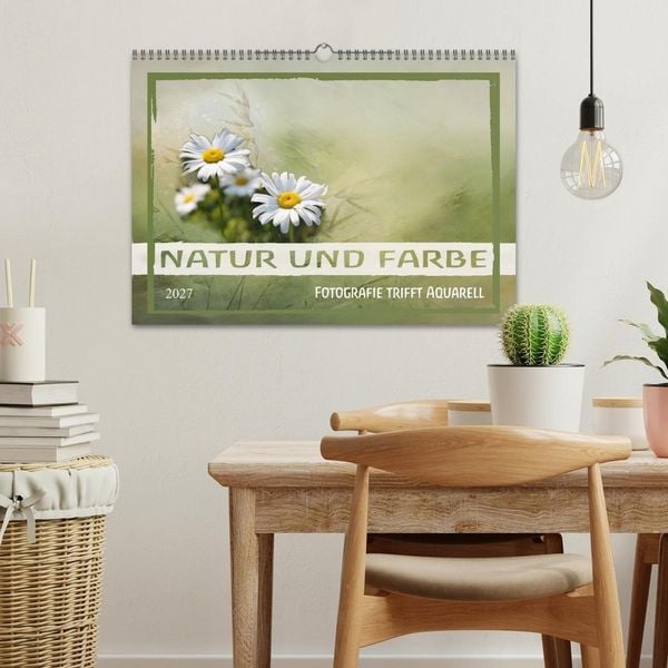 Produktbild: Natur und Farbe Fotografie trifft Aquarell (Wandkalender 2027 DIN A3 quer), CALVENDO Monatskalender