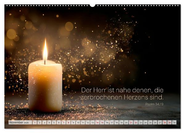 Produktbild: Psalmen und Bibelverse - Himmlische Botschaften (hochwertiger Premium Wandkalender 2026 DIN A2 quer), Kunstdruck in Hochglanz