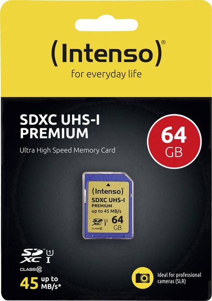 Intenso Premium SDXC-Karte 64GB Class 10, UHS-I