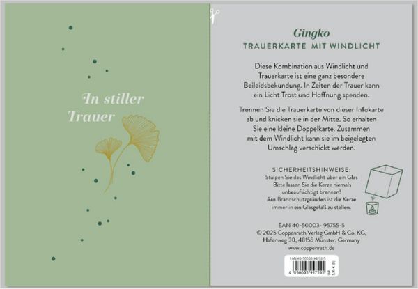 Produktbild: Windlicht-Trauerkarten - Vergiss mein nicht, sort.