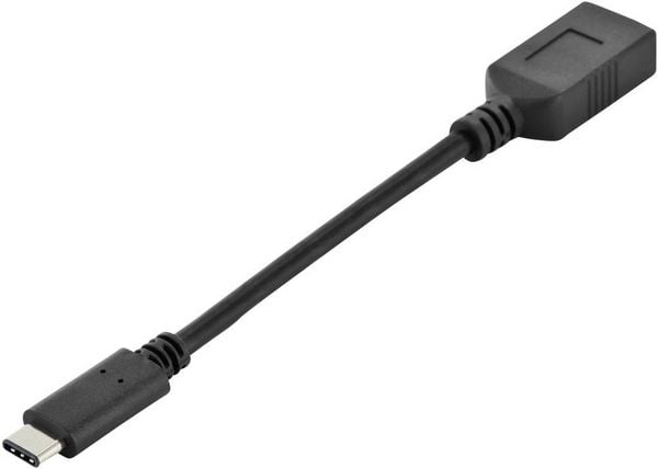 Produktbild: Digitus USB 3.2 Gen 1 (USB 3.0) Adapter [1x USB 3.2 Gen 1 Buchse A (USB 3.0) - 1x USB 3.2 Gen 1 Stecker C (USB 3.0)] AK-300315-001-S 0.15 m Rund
