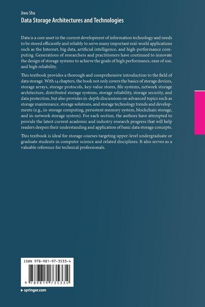 Produktbild: Data Storage Architectures and Technologies