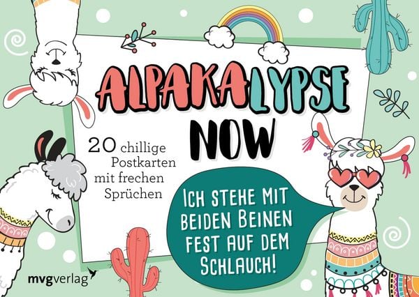 Produktbild: Alpakalypse now &ndash; 20 chillige Postkarten mit frechen Spr&uuml;chen