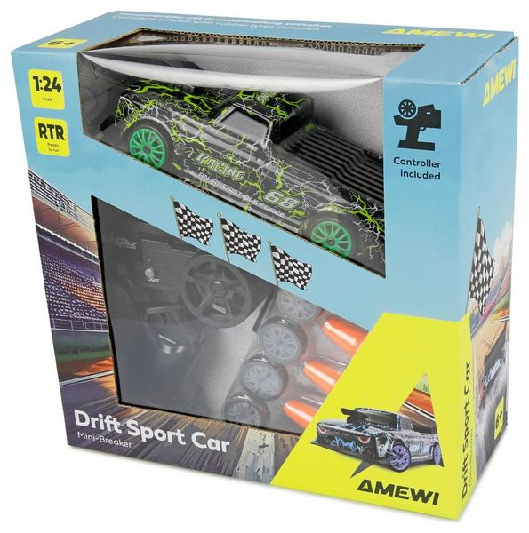 Produktbild: Amewi RC-Modell Gr&uuml;n 1:24 RC Modellauto Elektro Drift Allradantrieb (4WD) RtR 2,4GHz