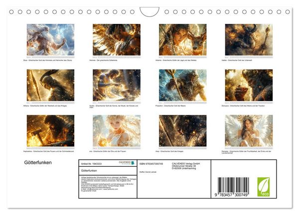 Produktbild: G&ouml;tterfunken (Wandkalender 2026 DIN A4 quer), CALVENDO Monatskalender
