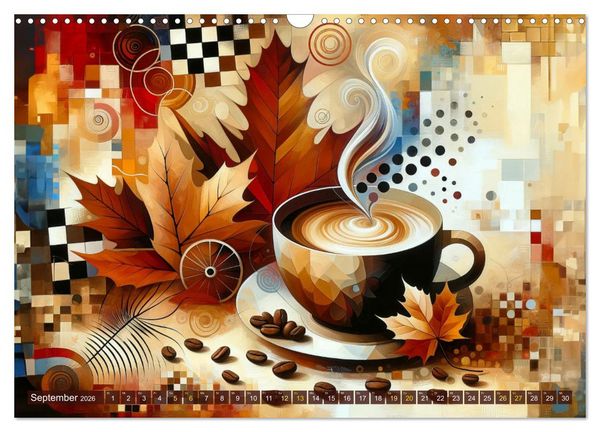 Produktbild: Kaffee & Kunst: Ein Kalender f&uuml;r Genie&szlig;er (Wandkalender 2026 DIN A3 quer), CALVENDO Monatskalender