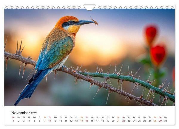Produktbild: Bienenfresser - im Flug der Farben (Wandkalender 2026 DIN A4 quer), CALVENDO Monatskalender