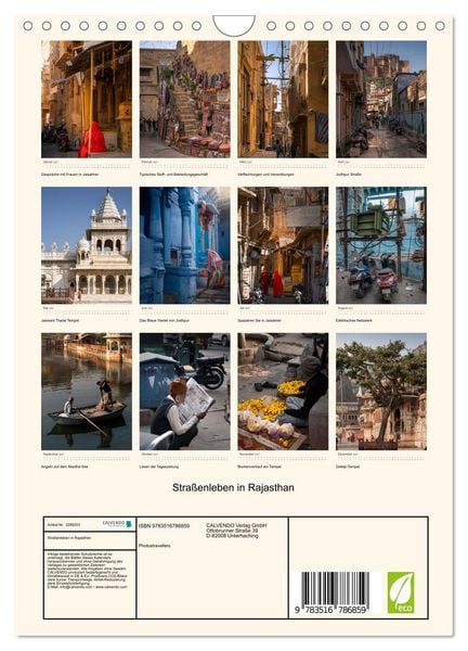 Produktbild: Stra&szlig;enleben in Rajasthan (Wandkalender 2027 DIN A4 hoch), CALVENDO Monatskalender