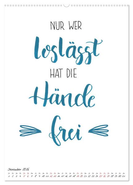Produktbild: Spruch-Reich-handgeschriebene Spr&uuml;che von frech bis weise (hochwertiger Premium Wandkalender 2026 DIN A2 hoch), Kunstdruck in Hochglanz