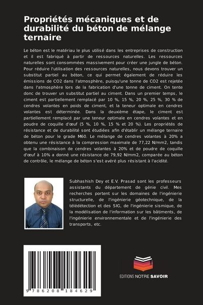 Produktbild: Propri&eacute;t&eacute;s m&eacute;caniques et de durabilit&eacute; du b&eacute;ton de m&eacute;lange ternaire