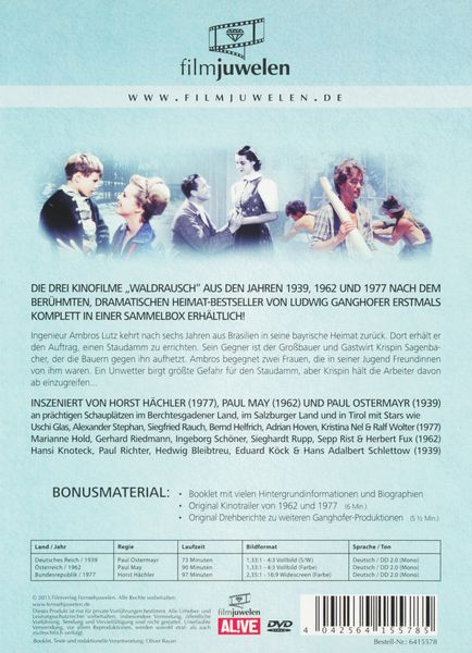 Produktbild: Waldrausch - Die Ganghofer Verfilmungen Sammelbox 5 - Filmjuwelen [3 DVDs]