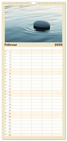 Produktbild: Familienplaner 2026 - Minimalistische Naturmomente &ndash; Ruhe und Sch&ouml;nheit in der Natur mit 5 Spalten (Wandkalender, 21 x 45 cm) CALVENDO