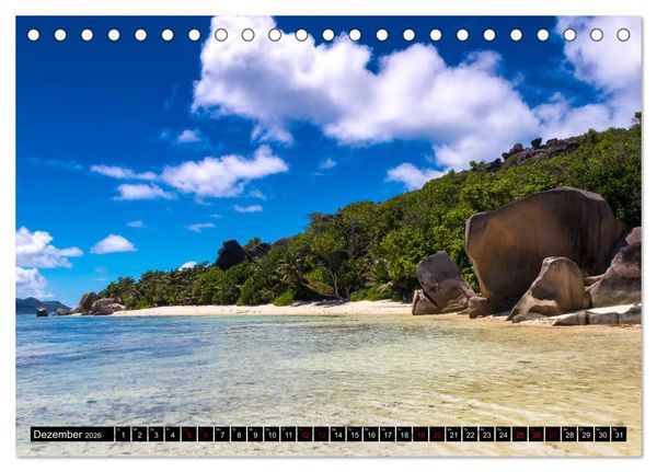 Produktbild: Trauminseln Seychellen (Tischkalender 2026 DIN A5 quer), CALVENDO Monatskalender