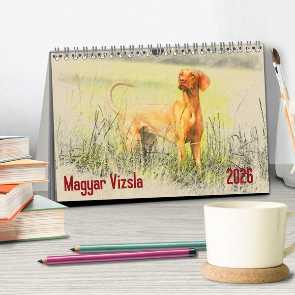 Produktbild: Magyar Vizsla 2026 (Tischkalender 2026 DIN A5 quer), CALVENDO Monatskalender