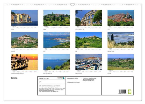 Produktbild: Istrien (Wandkalender 2026 DIN A2 quer), CALVENDO Monatskalender