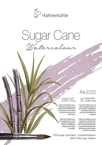 Produktbild: Hahnem&uuml;hle Sugar Cane Aquarellpapier, DIN A4, 290 g/m&sup2;, 12 Blatt