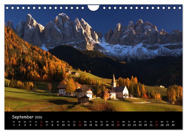 Produktbild: DIE ALPEN - Schroffe Gipfel und stille Seen (Wandkalender 2026 DIN A4 quer), CALVENDO Monatskalender
