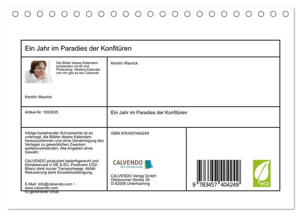 Produktbild: Ein Jahr im Paradies der Konfit&uuml;ren (Tischkalender 2026 DIN A5 quer), CALVENDO Monatskalender