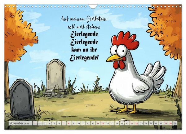 Produktbild: Verr&uuml;cktes H&uuml;hnervolk (Wandkalender 2026 DIN A3 quer), CALVENDO Monatskalender