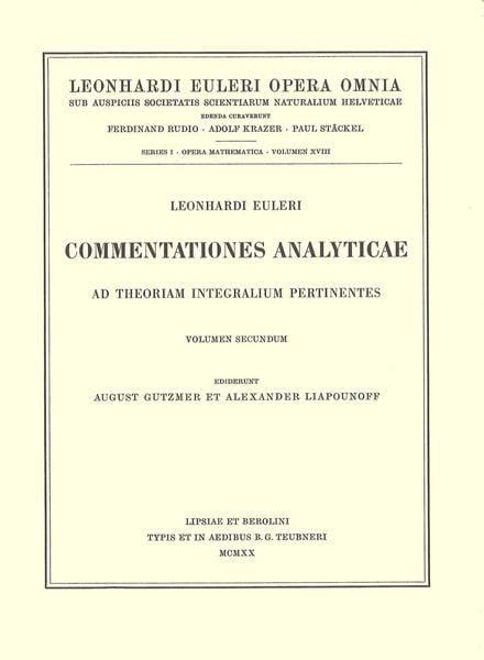 Produktbild: Commentationes geometricae 1st part