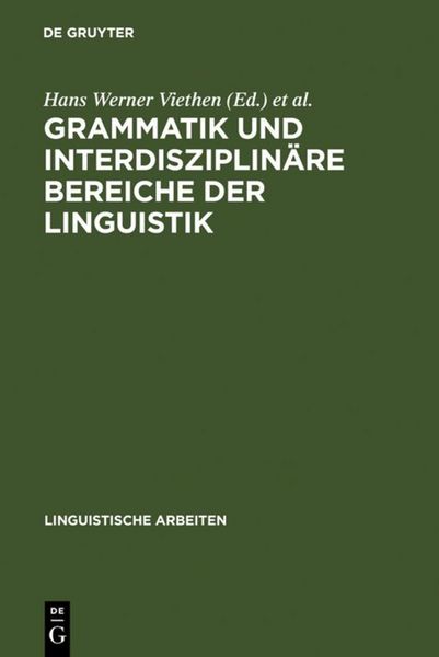 Produktbild: Grammatik und interdisziplin&auml;re Bereiche der Linguistik
