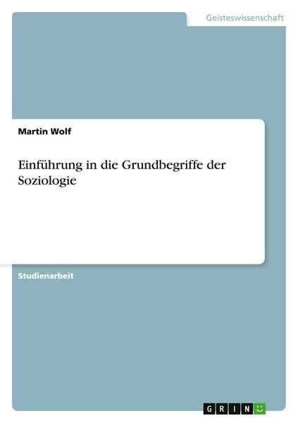 Produktbild: Einf&uuml;hrung in die Grundbegriffe der Soziologie