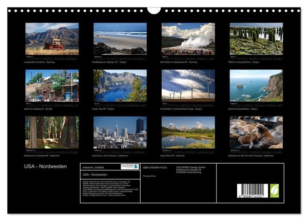 Produktbild: USA - Nordwesten (Wandkalender 2027 DIN A3 quer), CALVENDO Monatskalender