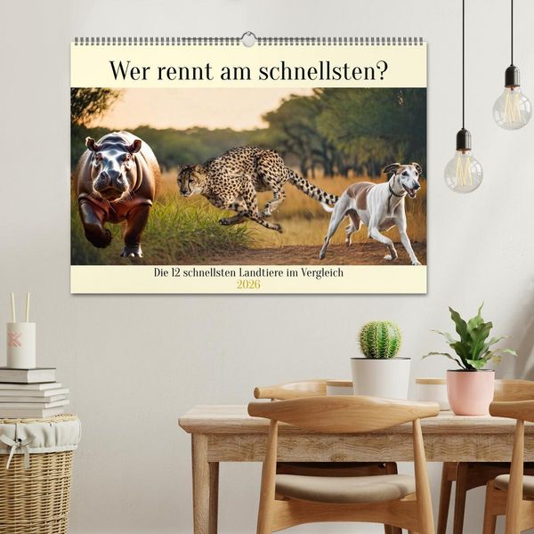 Produktbild: Wer rennt am schnellsten? (Wandkalender 2026 DIN A2 quer), CALVENDO Monatskalender