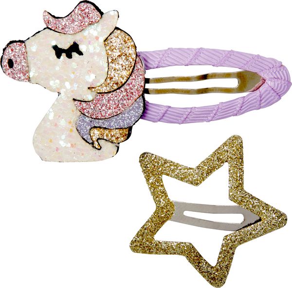 Produktbild: Haarclips Glitzerpferde no.3 - beautiful Stars, sort.i.D.