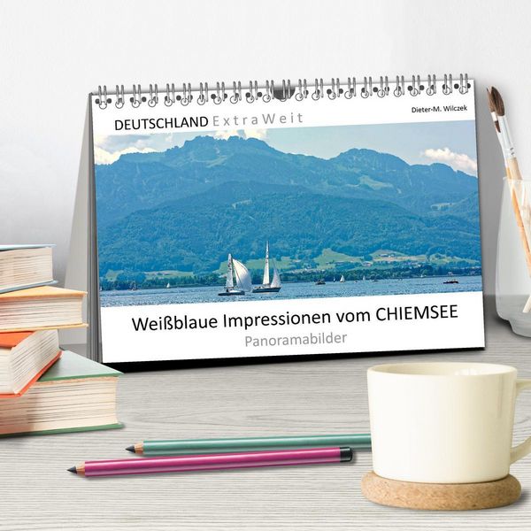 Produktbild: Wei&szlig;blaue Impressionen vom Chiemsee (Tischkalender 2026 DIN A5 quer), CALVENDO Monatskalender