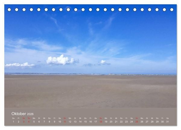 Produktbild: R&ouml;m&ouml; - Wasser, Wind und endloser Strand (Tischkalender 2026 DIN A5 quer), CALVENDO Monatskalender